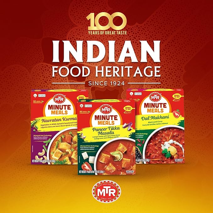 MTR - Minute Meals: Paneer Tikka Masala - Cottage Cheese with Spicy Onion Gravy - Tasty Indian Meal