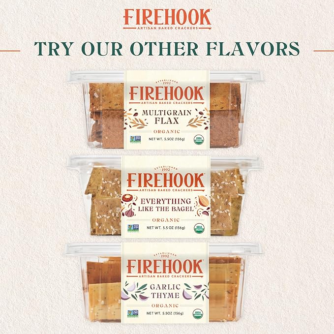 Firehook Baked Crackers, Crackers Rosemary Sea Salt, 8 Ounce