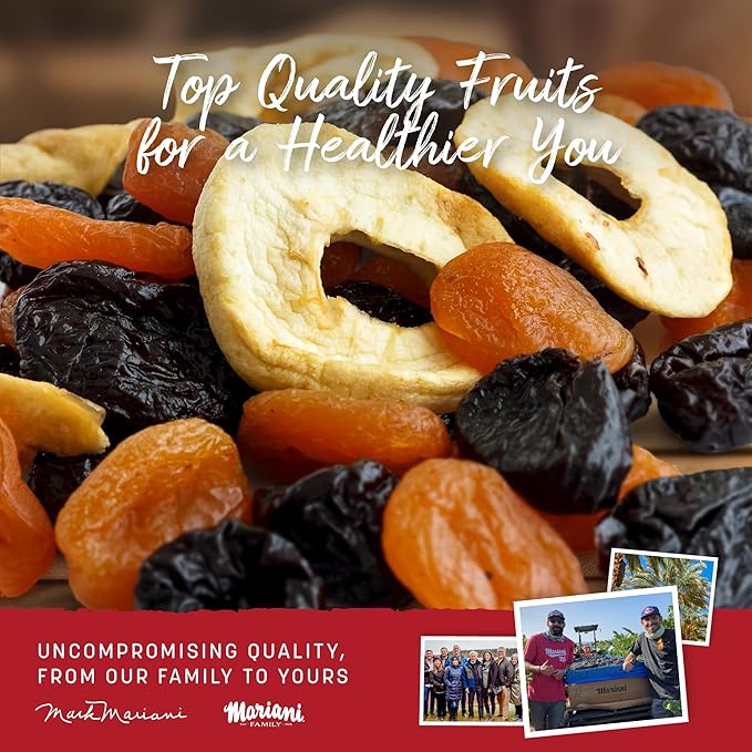 Mariani Mixed Fruit - 30oz Bulk Bag, Dried Fruit Mix No Sugar Added - Pears, Plums, Peaches