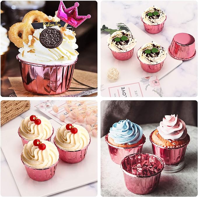 Baking Cups Ramekins, EUSOAR 50Pcs Disposable Ramekin Muffin Baking Cups, Aluminum Cupcake Cups