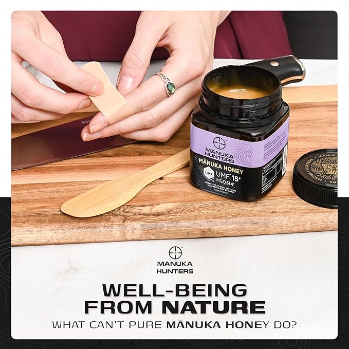 Manuka Hunters UMF 15+/MGO 514+ Certified New Zealand Manuka Honey - 100% Pure Natural Sweetener