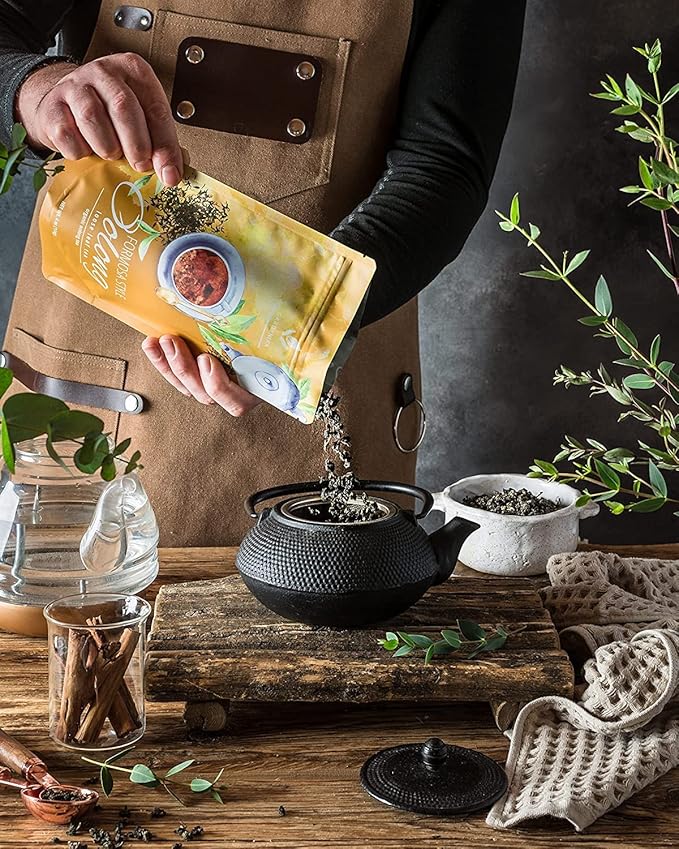 Gardenika Organic Loose Leaf Tea Sampler - Caffeinated - Black and Green Leaves Variety - Kosher