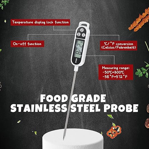 Meat Food Thermometer Food with Probe Water Liquid Instant Read Digital Thermometer Kitchen Cooking