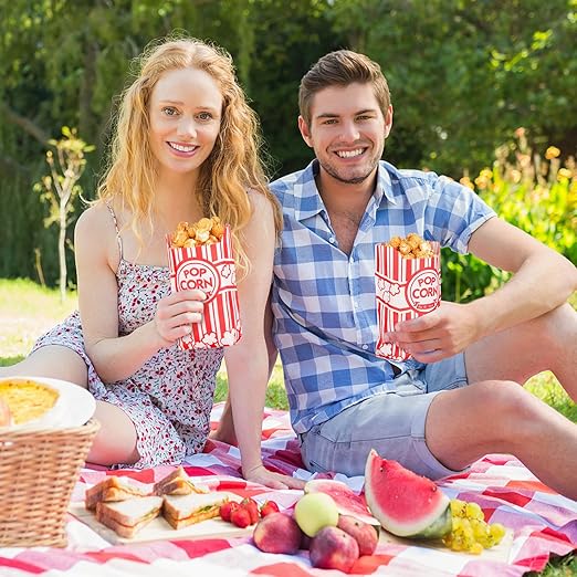 500pcs Paper Popcorn Bags for Party, 1 Oz Small Vintage Individual Servings Popcorn Container Pop