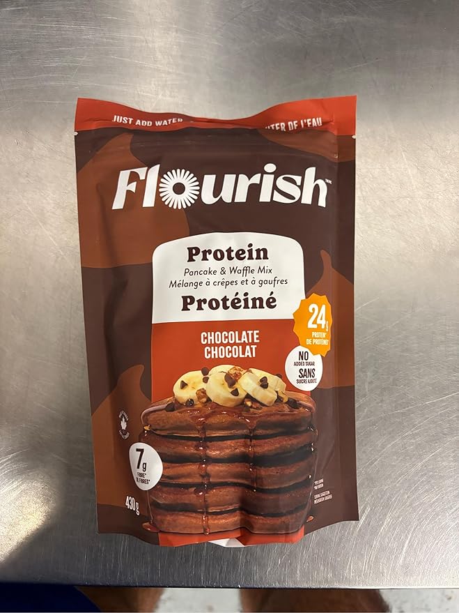 Flourish Protein Pancake & Waffle Mix, with Whey Protein & Flax Seed, No Added Sugar, High in