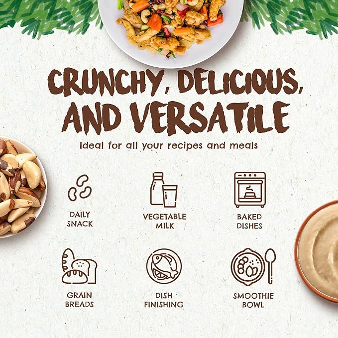 Snack The True Organic Brazil Nuts 15 oz – Raw and Unsalted – Kosher – Healthy-Rich in Vegetable