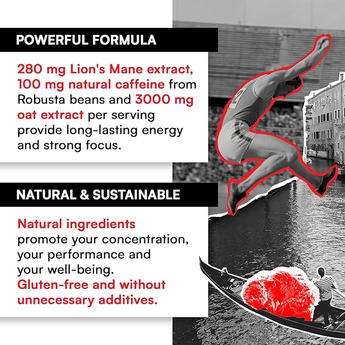 Sustained Energy Boost (11 servings) - Instant Coffee - Mushroom Coffee with Lion's Mane, Vitamins