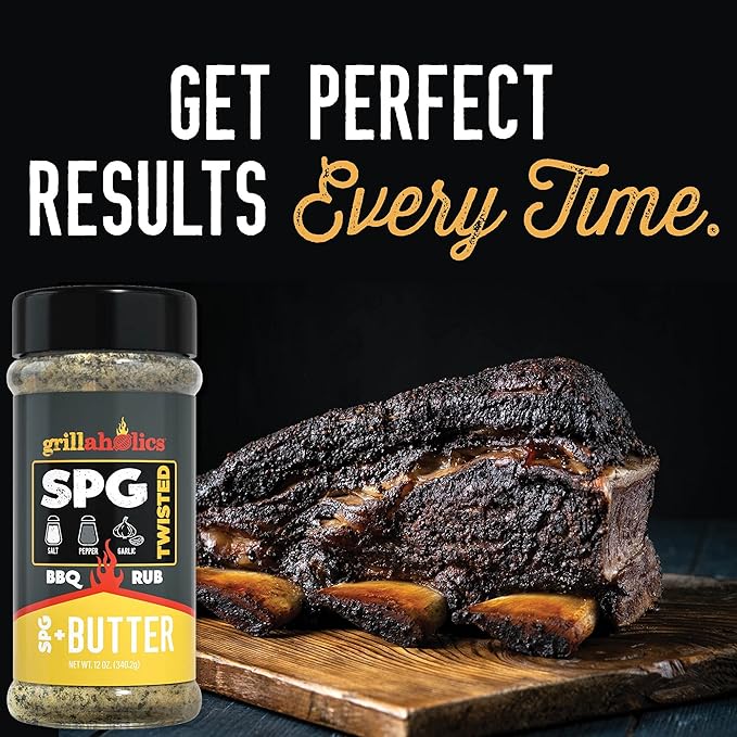 Grillaholics SPG + Butter Seasoning - Premium SPG (salt pepper garlic) BBQ Rub Blended with 100%