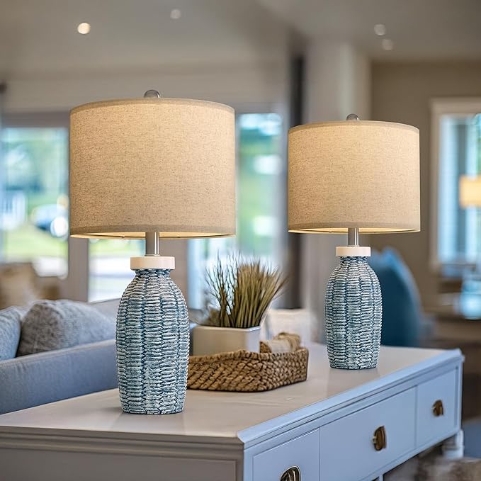 22.75" Table Lamps for Bedroom Living Room Boho Lamp Set of 2 Farmhouse Lamp Bedside Nightstand
