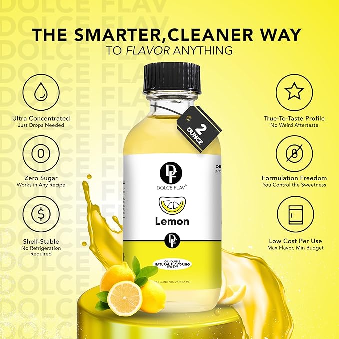 Lemon Flavor Concentrate for Food & Cosmetics ??2 Oz. Multipurpose Lemon Flavouring Oil for Lip