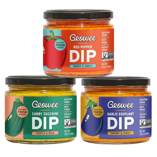 Growee Vegan Dip Pack ??Plant-Based Queso, Nut-Free, Mayo & Dressing Alternative ??Dairy-Free &