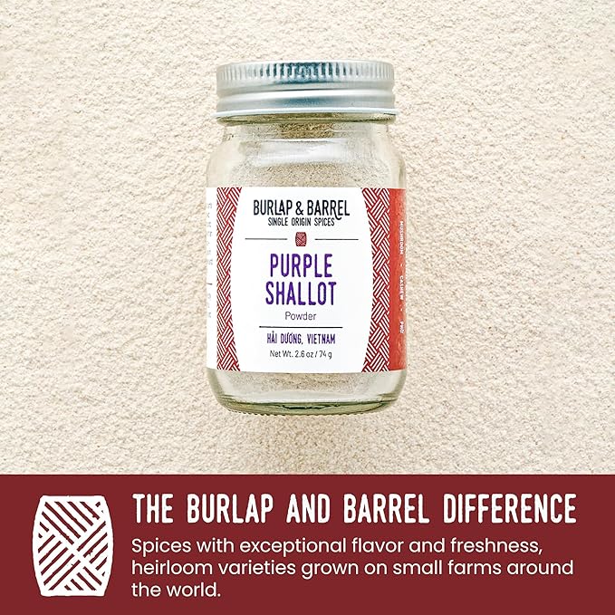 Burlap & Barrel Purple Shallot Powder – Air-Dried with Umami and Sweet Allium Flavor – Vietnamese