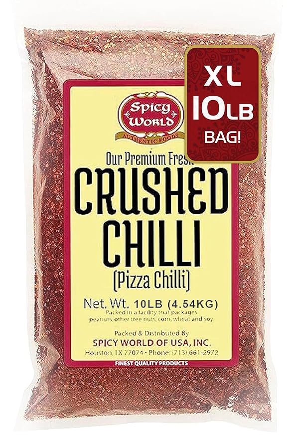 Crushed Red Pepper Flakes 10 Pound Bulk Value Pack - Chili Flakes - by Spicy World