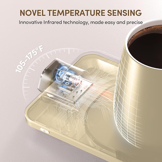 Coffee Mug Warmer Set, Temperature Control Smart Heated Mug for Desk, Electric Coffee Warmer with