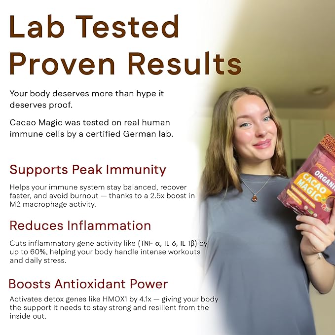 MegaPlants Cacao Magic (50 Servings) | Superfood 5 Mushroom Blend | Lions Mane, Reishi, Chaga
