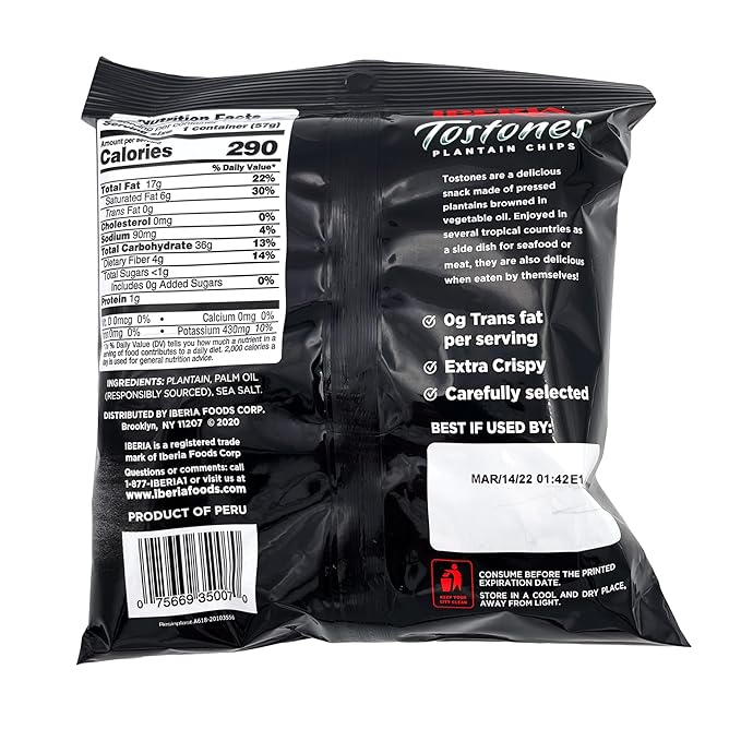 Iberia Tostones Plantain Chips, 2 Ounce (Pack of 24)