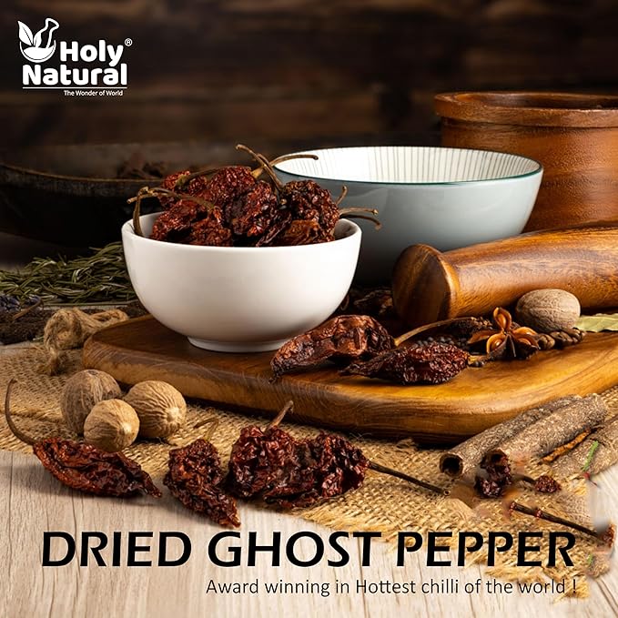 Ghost Pepper Chili Whole (Bhut Jolokia Chili/Ghost Pepper Pod) ??2.5 oz/71 gm, 100% Pure, Smoked