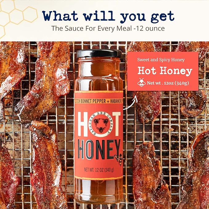 Savannah Bee Company 100% Pure and Gluten Free - Sweet and Spicy Honey Hot Sauce - Infused With