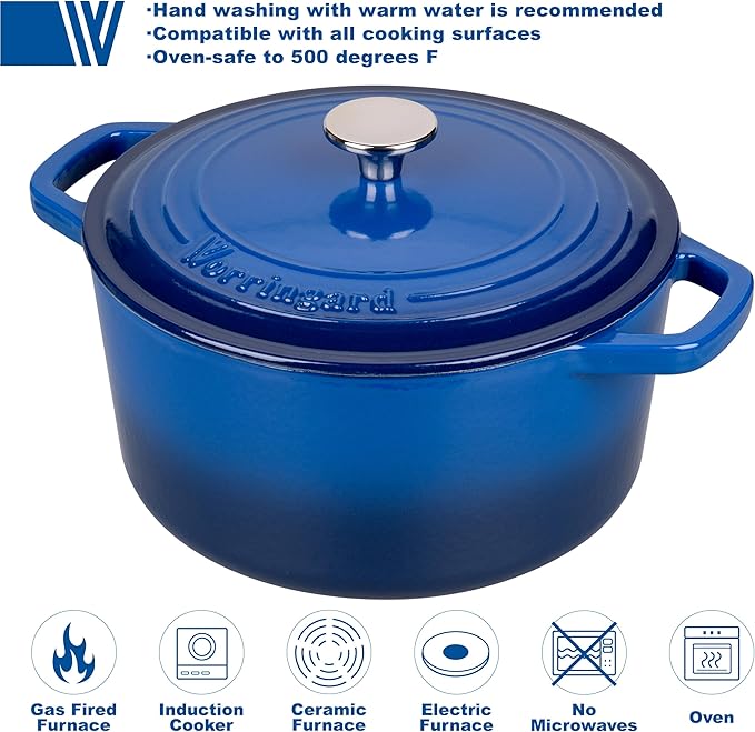 Enameled Cast Iron Dutch Oven Pot with Lid, for Bread Baking, Round Bread Oven- include Sourdough