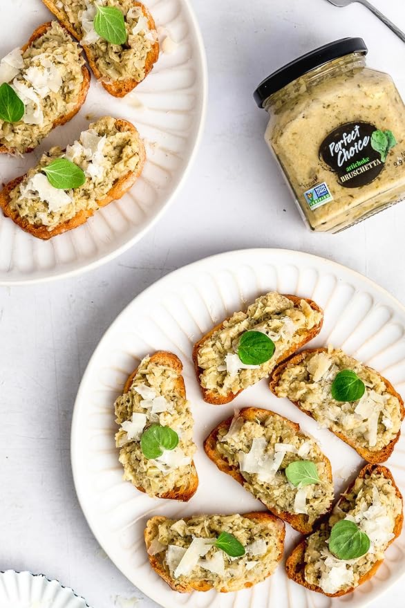 Perfect Choice Variety Pack with Delicious Artichoke Bruschetta, Green Asparagus Bruschetta &
