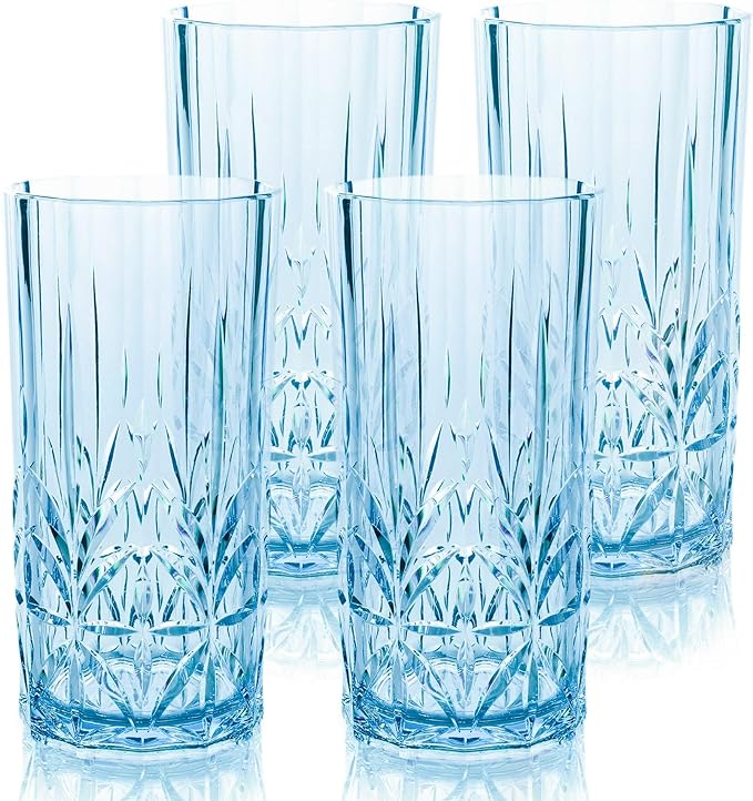 BELLAFORTE Shatterproof Tritan Tall Tumbler, Set of 4, 18oz - Myrtle Beach Drinking Glasses
