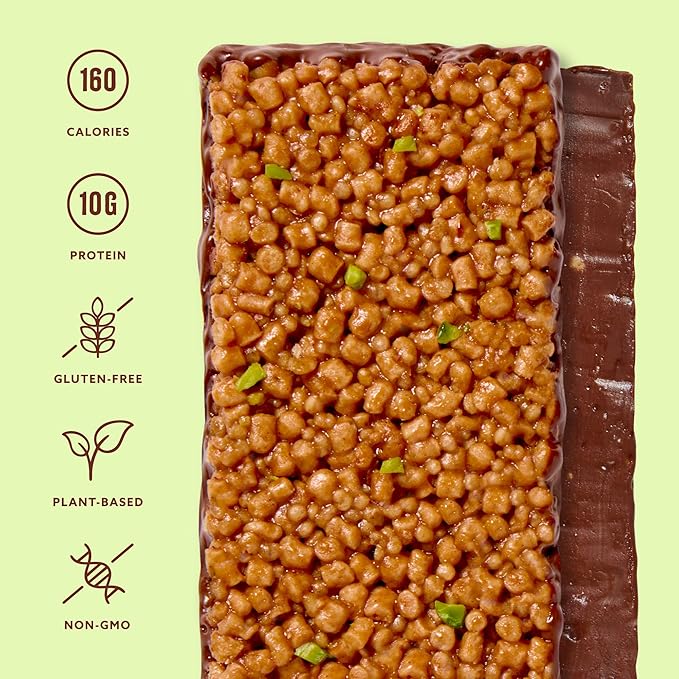 Mezcla Puff Crispy Protein Bars, Gluten Free & Vegan Protein Bars, 10g Protein, Alt for Pistachio