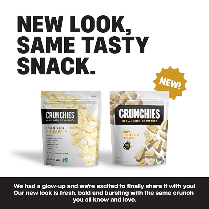 Crunchies Freeze-Dried Fruits, 100% All Natural Crispy Fruit, Non GMO and Kosher, Resealable Freeze