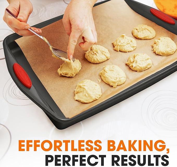 Cheer Collection Baking Pan Set – 3 Piece Non Stick Bakeware Set for Oven, Non Toxic Baking Trays