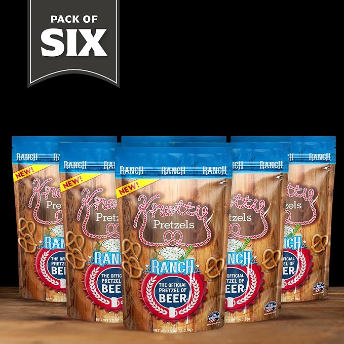 Knotty Pretzels ?쏷he Official Pretzel of Beer??7.5 oz Individual Seasoned Pretzels in Resealable