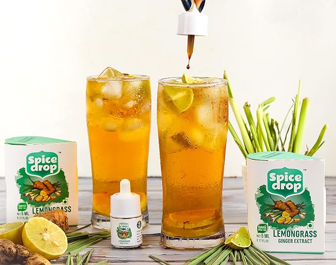 Spice Drop Lemongrass Ginger Natural Extract | Best for Tea, Soups, Salad Dressings, Shakes | 0.17