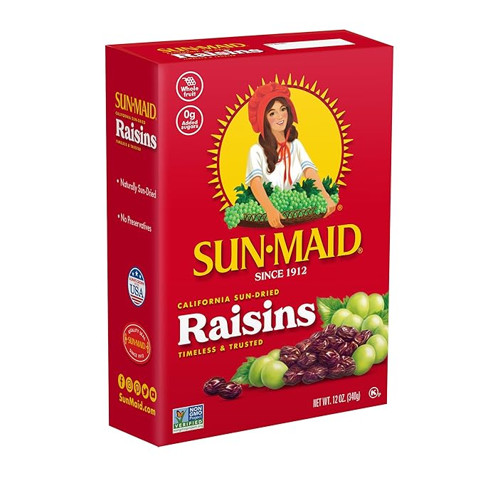 Sun-Maid California Sun-Dried Raisins - (12 Pack) 12 oz Sharing-Size Box - Dried Fruit Snack for