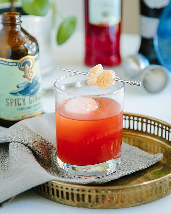 Portland Syrups Spicy Ginger Syrup - Extra Spicy Heat and Fresh Ginger Flavor - Premium Beverage