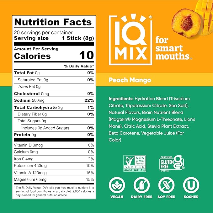 IQMIX Hydration Electrolyte Powder ??4-in-1 Formula for Hydration, Mental Clarity, Mood and