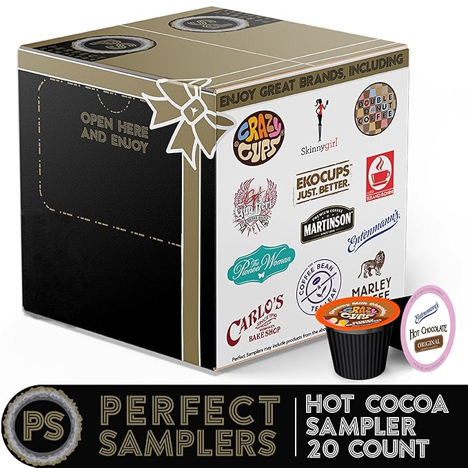 Perfect Samplers Hot Chocolate Pods Variety Pack Sampler, Hot Cocoa Single Serve Cups for Keurig K