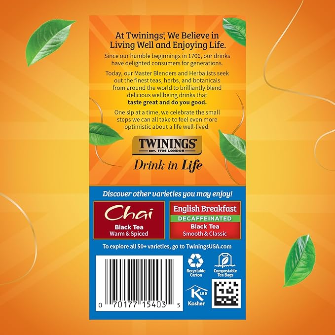 Twinings Variety Pack Black Tea Bags, 20 Count (Pack of 6), Includes English Breakfast, Early Grey
