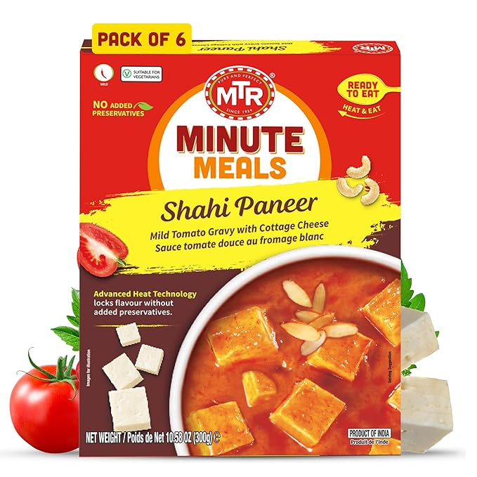 MTR - Shahi Paneer - Mild Tomato Gravy with Cottage Cheese - Authentic Indian Flavors - Flavorful
