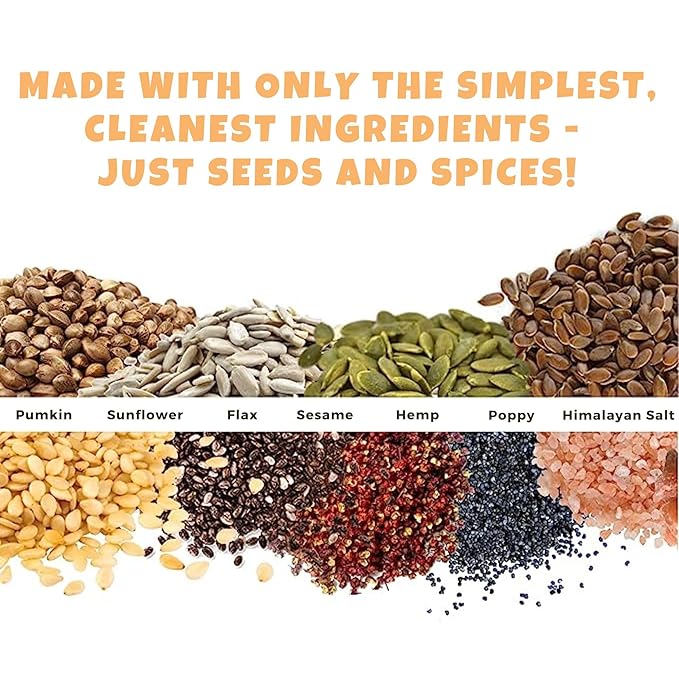 ELLA’S FLATS Spicy All Seed Savory Crisps – All Natural, Gluten Free, Good Source of Protein, High