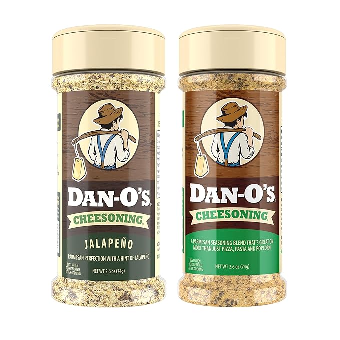 Dan-O's 2 Bottle Seasoning Set, Small Bottles, 2 Pack, Includes Cheesoning and Jalapeño Cheesoning