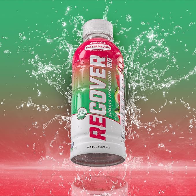 RECOVER 180 Organic Sports Hydration Drink, No Sugar Added, 20 Calorie Sports Beverage, Organic