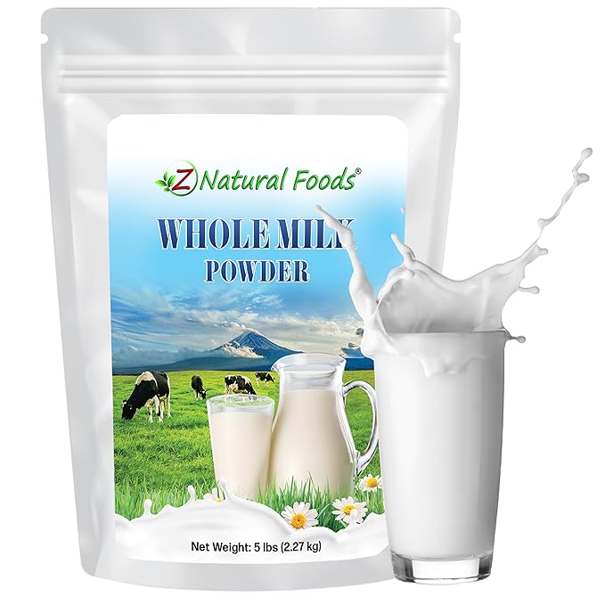 Z Natural Foods Premium Whole Milk Powder - Powdered Milk for Baking, Cooking, Drinks - Dry Milk