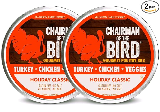 2-Chairman of the Bird Gourmet Turkey Rub - Herb Seasoning, Dry Brine Kit and Stuffing Mix