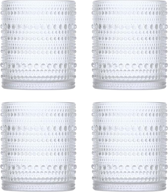 Fortessa Orbetto Outdoor Hobnail Plastic Drinkware Collection, DOF Beverage Cocktail Glass 4 Pack