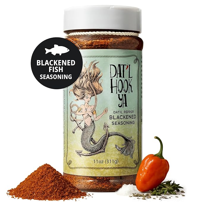 11oz- Hook?™Ya Blackened Seasoning ??Datil Pepper Blend ??Non-GMO, Gluten-Free, Vegan, Mild Heat