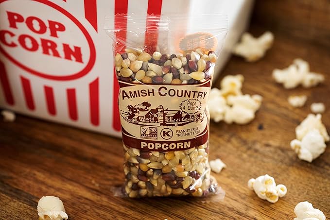 Amish Country Popcorn | 24-4 Oz Bags - Rainbow Kernels | Old Fashioned, Non-GMO and Gluten Free