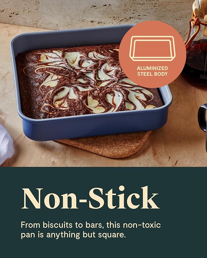 Caraway 9??Square Pan Duo - Non-Stick Ceramic Coating - Free From Forever Chemicals - Cake Pan