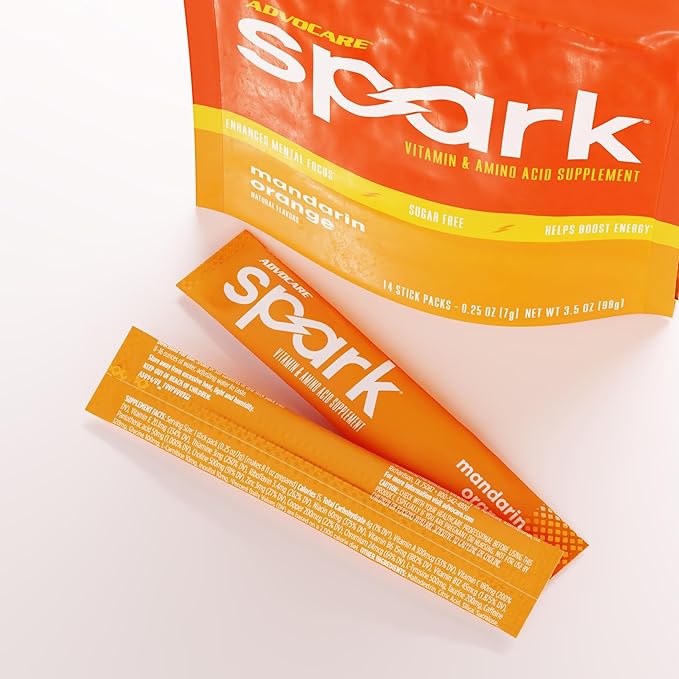 AdvoCare Spark Vitamin & Amino Acid Supplement - Focus & Energy Drink Powder Mix with Vitamin A