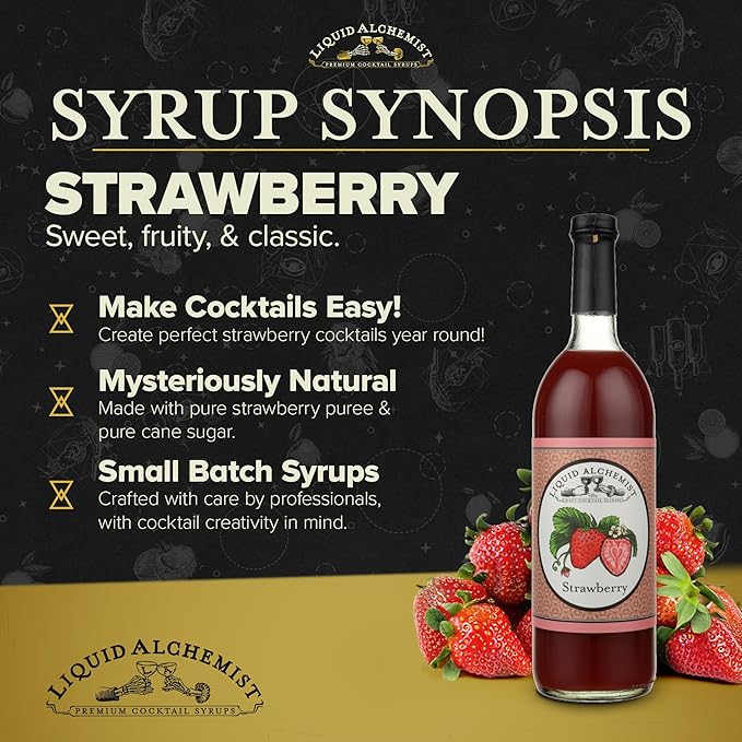 Liquid Alchemist Strawberry Syrup for Drinks - Real Ingredients Make our Strawberry Puree for