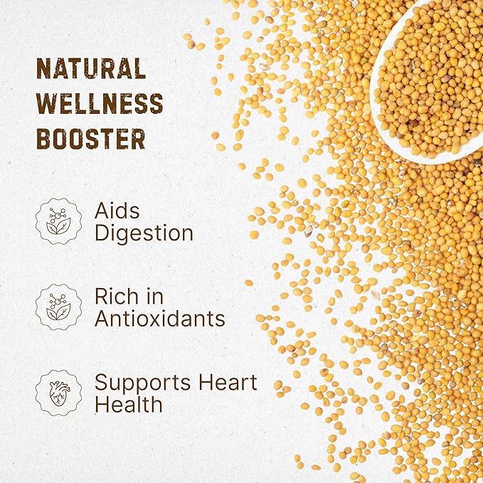 Yellow Mustard Powder 14.11 oz ??Ground Organic Mustard Seed for Seasoning & Cooking ??USDA