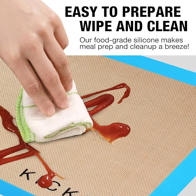 Silicone Baking Mat Set of 3 Non-Stick Baking Sheet for Oven Pan Liner Reusable Parchment Paper
