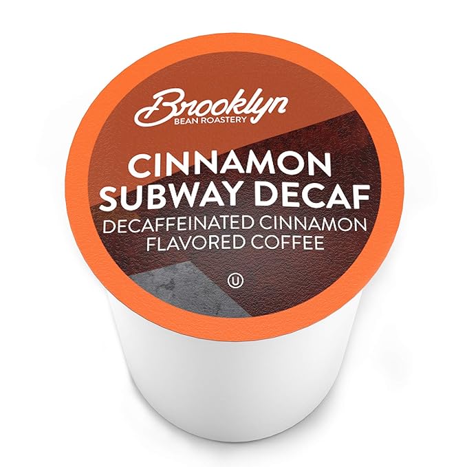 Brooklyn Beans Decaf Coffee Pods, Cinnamon Subway - Compatible with Keurig K Cup Brewers Including